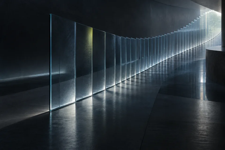 Translucent architectural forms, an editorial illustration of structure and intent